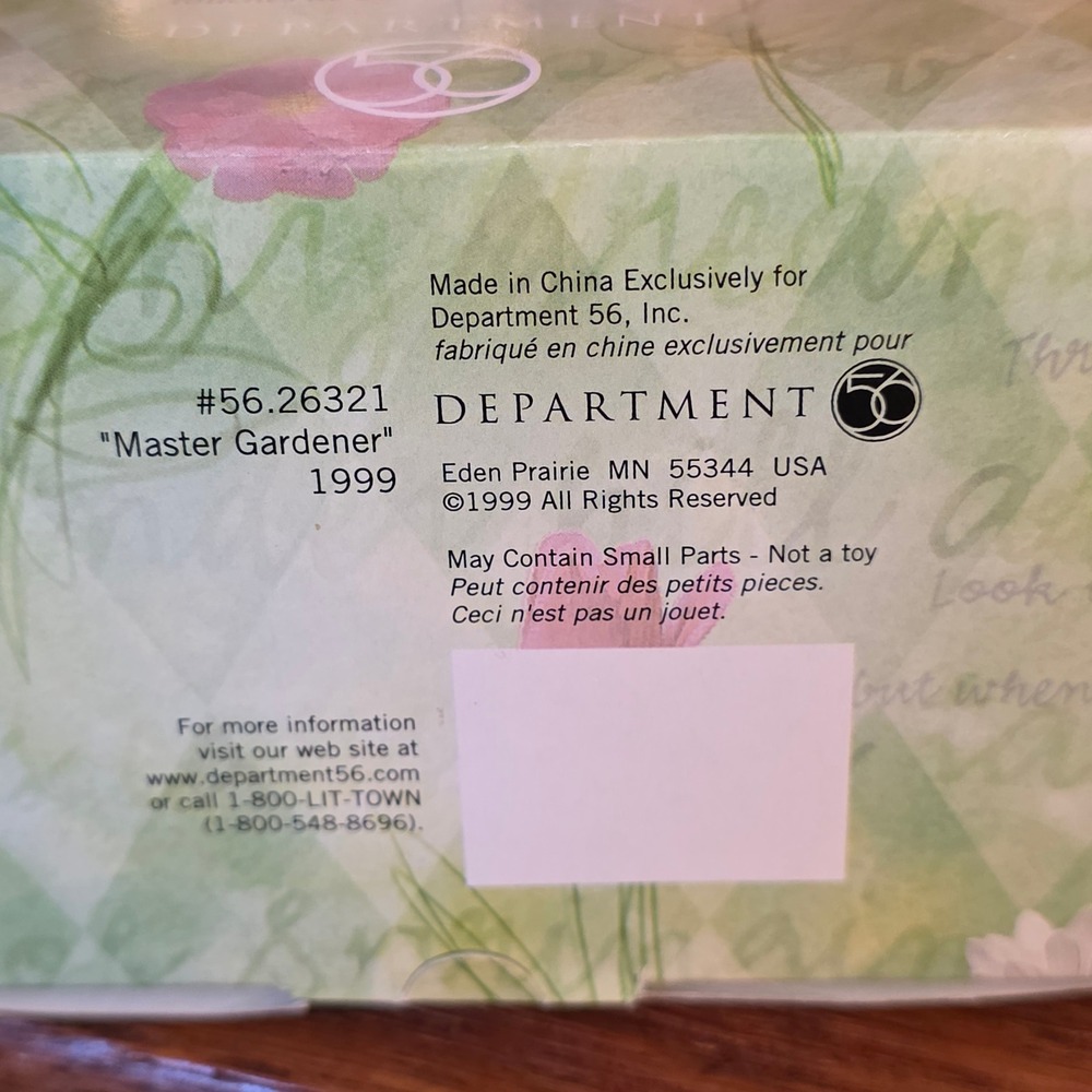 DEPARTMENT 56 Snowbunnies Master Gardener Figurine Set of 4 Vintage 1999 BOXED - Picture 4 of 5